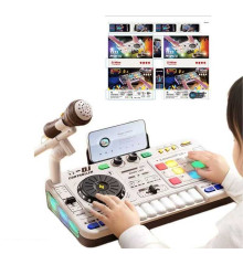 Музична установка 8 D 8 B (21) вбудований акумулятор 3.7 V, USB кабель, bluetooth, музика, піаніно, звукові ефекти, гра на швидкість, запис, підсвічування, мікрофон, в коробці