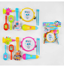 Музичні інструменти 5298-3 (96/2) барабан, гітара, мікрофон, у пакеті