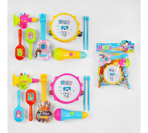 Музичні інструменти 5298-3 (96/2) барабан, гітара, мікрофон, у пакеті