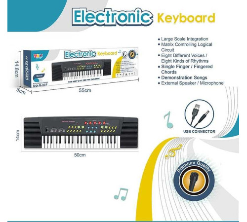 Синтезатор Q 337 (48/2) 44 клавіші, мікрофон, звукові ефекти, в коробці