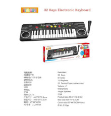 Синтезатор BD 9932 (48) 32 клавіші, 8 тонів, 12 ритмів, 2 ефекти барабана, регулювання гучності, мікрофон, 2 демонстраційні режими, в коробці