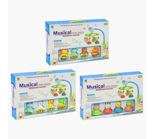 Карусель музична 6568 ABC (18) 3 види, підсвічування, музика, 5 режимів, на батарейці, в коробці