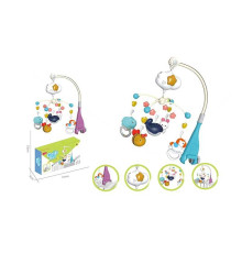 Карусель музична 6637 (24/2) 2 види, 5 підвісок-тваринок, проєкція зоряного неба, нічник, обертання на 360 градусів, колискові, в коробці