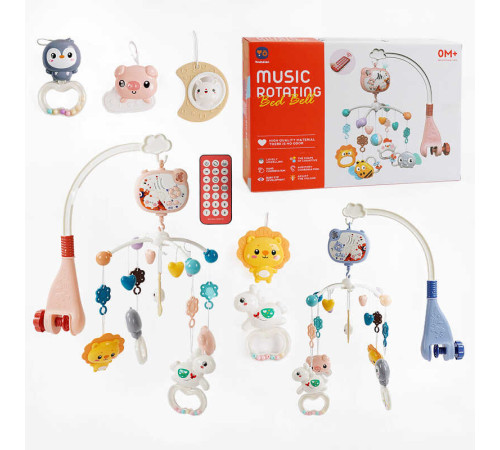 Музична карусель RT 668-17 (24) 2 види, на батарейках, звук, пульт д/к, проєктор, таймер, мелодії, звуки природи, брязкальце, ВИДАЄТЬСЯ МІКС, в коробці