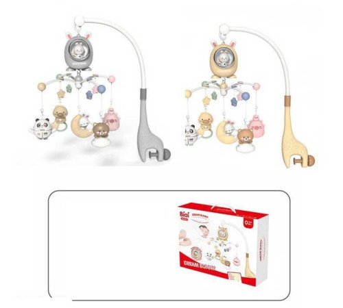 Музична карусель BA 6701 (10/2) 2 види, підсвічування, звуки природи, мелодії, музика, таймер, обертається на 360, брязкальця, в коробці