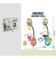 Карусель музична 988-53 (12) 2 кольори, колискові мелодії, підсвічування, текстильні іграшки, регулювання гучності, в коробці