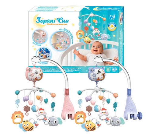 Карусель музична 32579 "Зоряні сни" (24) "WToys" ОЗВУЧУВАННЯ УКРАЇНСЬКОЮ МОВОЮ, колискові, регулювання гучності, таймер, проєктор, в коробці – в наличии! Купите сейчас у KAZKOVA