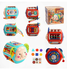 Музичний мультибокс A 919-1 /2 (12) 2 кольори, 8 ігор, звук, підсвічування, мелодії, на батарейках, прорізувач, тріскачка, в коробці