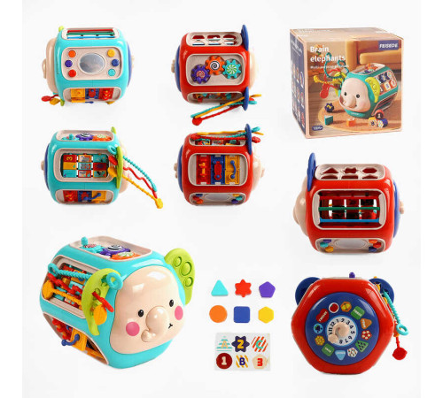 Музичний мультибокс A 919-1 /2 (12) 2 кольори, 8 ігор, звук, підсвічування, мелодії, на батарейках, прорізувач, тріскачка, в коробці