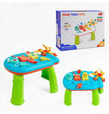 Ігровий музичний столик N 52200 (24) звук, підсвічування, замочки, ремінці, розетка, мелодії, кумедні звуки, в коробці