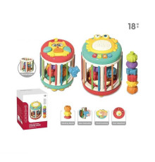 Ігровий центр YL 521 (48) еластичні решітки, підсвічування, пальчикові ігри, піаніно, годинник, режими гри, регулювання гучності, мелодії, ноти, звуки, брязкальце-конструктор, в коробці