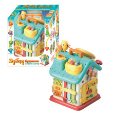 Будинок бізіборд 62638 (12) "WToys", ОЗВУЧУВАННЯ УКРАЇНСЬКОЮ МОВОЮ, 15 казок, 15 пісень, 10 скоромовок, кермо, застібки, замки, “Нагодуй пташку”, в коробці