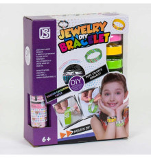 Набір браслетів 893 (36) 6 шт., стрази, кольоровий скотч, у коробці