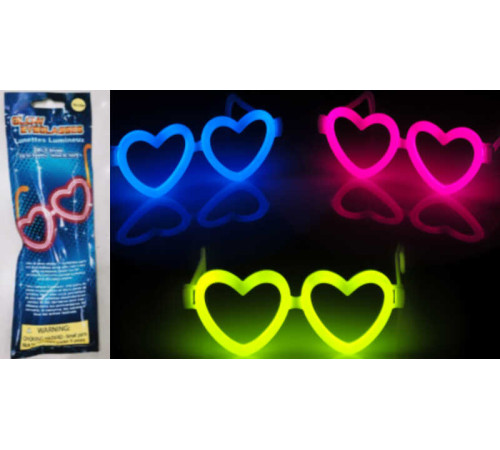 Окуляри неонові С 66398 (504) “Серце”, ЦІНА ЗА 1 ШТУКУ