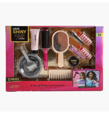 Набір перукаря 626010 (24) 11 аксесуарів, 2 шт. бігуді, 2 заколки, гребінець, щітка, люстерко, у коробці
