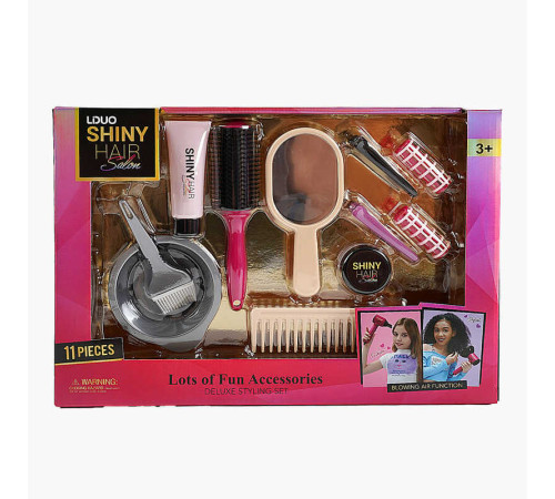 Набір перукаря 626010 (24) 11 аксесуарів, 2 шт. бігуді, 2 заколки, гребінець, щітка, люстерко, у коробці