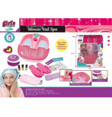 Набір для манікюру та педикюру MBK 529 (8) ванночка для ніг, утворення бульбашок, мелодія, лампа для сушіння лаку, лаки для нігтів, пилочка, одноразові капці, серветка, пов'язка для сну, в коробці