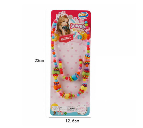 Набір прикрас F 2-8 (960/2) намисто, браслет, прикраси-бантики, в пакеті