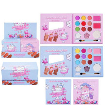 Косметика IG 3143 (8) ЦІНА ЗА 24 ШТУКИ В БЛОЦІ, тіні, рум'яна, хайлайтер, аплікатор, в коробці