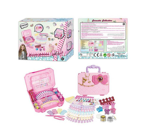 Набір для манікюру J 1152 B (24) наліпки, блискітки, аксесуари, пінцет, спонж, розділювач для пальців, в коробці