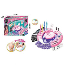 Набір тимчасових татуювань RY 6303 (36/2) трафарети, глітер, 2 аплікатори, олія, ігрова платформа, в коробці