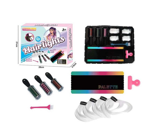 Набір перукаря RY 6372 (96/2) крейда для волосся, 4 пасма, щіточка, затискач, в коробці