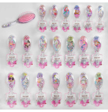 Гребінець для волосся С 43946 (360) 20 кольорів, ВИДАЄТЬСЯ МІКС ВИДІВ, сипучі блискітки, ЦІНА ЗА 1 ШТУКУ, в пакеті