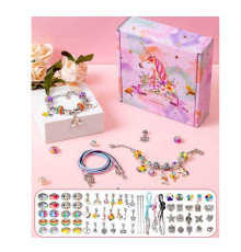 Набір прикрас DLS 1106 (100) "Веселковий бокс", основи для браслетів, намистини, підвіски, в коробці