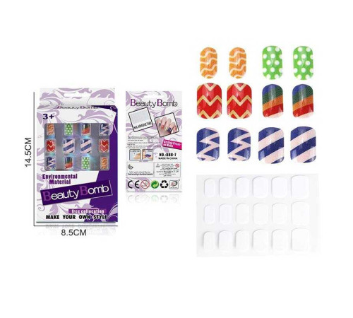 Набір для манікюру 888-7 (1440/3) двостороння липка стрічка, накладні нігті, в коробці