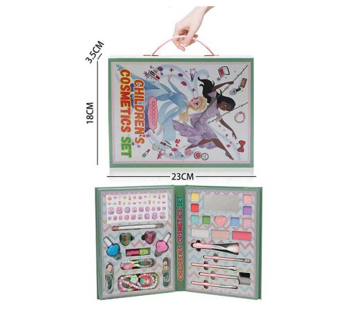 Косметика IG 3007 (72) тіні, щіточки, пензлики, аплікатор, дзеркальце, олівець, лаки, браслет, намисто, в коробці