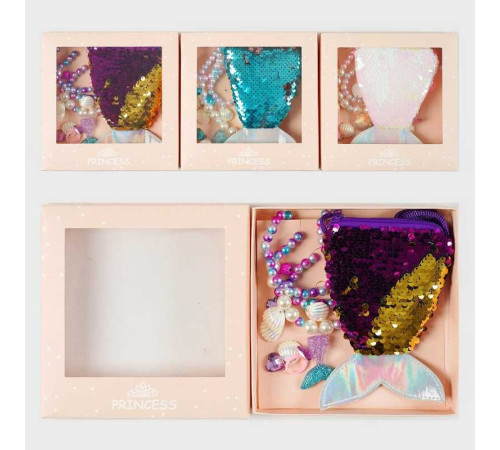 Набір прикрас C 63933 (240) 3 види, сумочка-гаманець, каблучка, намисто, кліпси, браслет, в коробці, ВИДАЄТЬСЯ ТІЛЬКИ МІКС ВИДІВ