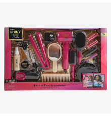 Набір перукаря 626026 (18) 17 аксесуарів, світло, звук, стайлер, фен видуває повітря, бігуді, заколки, щітки, гребінець, люстерко, у коробці