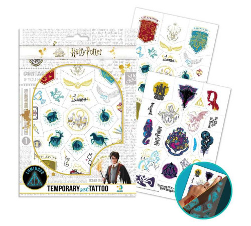 гр Набір дитячих тимчасових татуювань "Harry Potter. Символи" 200505 (50) "DoDo", 45 татуювань