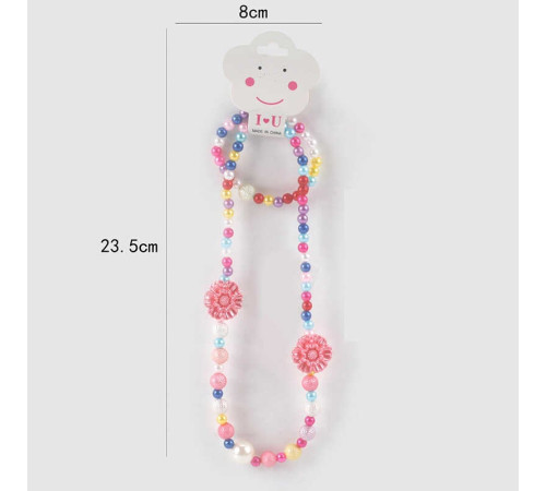 Набір прикрас F 2-18 (1200/2) намисто, браслет, прикраси-квіточки, в пакеті