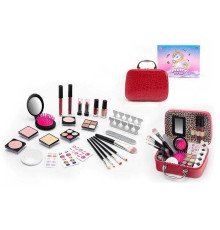 Набір косметики 2620 С (36/2) лаки, пензлики, помади і блиски для губ, тіні, рум'яна, щітка для волосся, в коробці