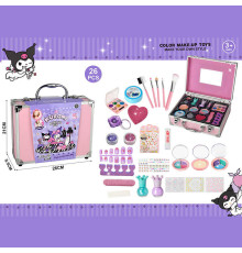 Набір косметики 768-74 C (48/2) тіні, блискітки, глітер, помада, аксесуари для манікюру, пензлики для макіяжу, у валізі