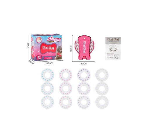 Прикраси для волосся 500-1 (60) 11 пластин з камінцями, 4 кольори, пристрій для фіксації, в коробці