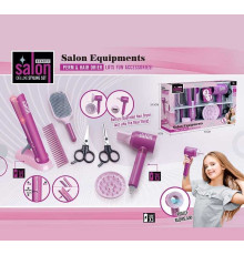 Набір перукаря YLQ 090 (24/2) стайлер, звук, підсвітка, 2 щітки для волосся, фен та 2 насадки, ножиці, в коробці