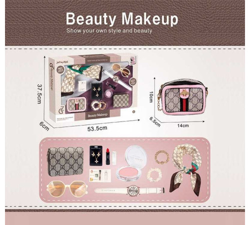 Набір аксесуарів S 4 (24) сумочка, хустинка, окуляри, годинник, гаманець, пробник парфумів, помада, сережки, підвіска на шию, в коробці