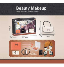 Набір косметики S 5 (24) губна помада, тіні для повік, пензлики для макіяжу, прикраси, шарф, шпилька та обруч для волосся, гаманець, пробник парфумів, сумочка, в коробці