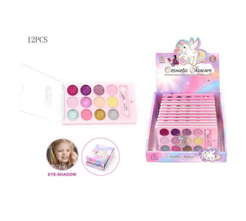 Косметика 2625 H (24/2) ЦІНА ЗА 12 ШТУК У БЛОЦІ, тіні для повік, глітер, аплікатор, в коробці