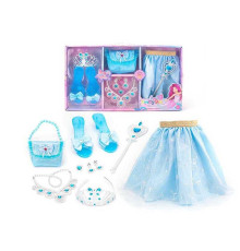 Набір аксесуарів 6026-1 (24/2) спідничка, сумочка, туфельки, корона, намисто, сережки, каблучка, чарівна паличка, в коробці