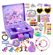 Адвент-календар QC 065 (18) 24 віконця, прикраси, аксесуари, в коробці