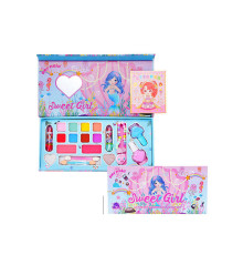 Косметика IG 3151 (96/8) тіні, рум'яна, хайлайтер, помади, лак, аксесуар, аплікатори для макіяжу, в пакеті