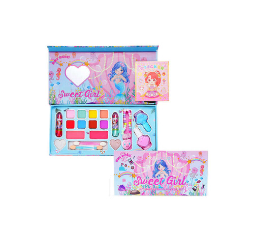 Косметика IG 3151 (96/8) тіні, рум'яна, хайлайтер, помади, лак, аксесуар, аплікатори для макіяжу, в пакеті