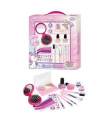Набір косметики J 1127 (24/2) дзеркало, щітка для волосся, тіні, блиск для губ, лак, пензлики, в коробці