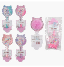 Щітка для волосся C 71798 (360) прозорий корпус з блискітками, в пакеті, ВИДАЄТЬСЯ ТІЛЬКИ МІКС ВИДІВ