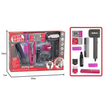 Набір перукаря YF 820 D (42/2) функціональний фен, на батарейках, аксесуари, в коробці