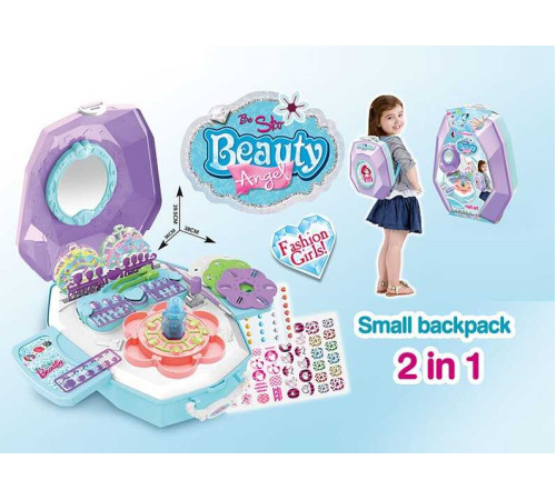 Набір для манікюру K 9865 A (18) рюкзак-скринька, накладні нігті, наліпки, аксесуари, у боксі