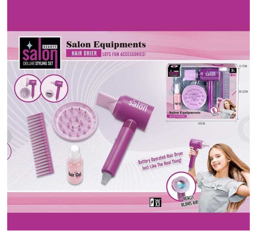 Набір перукаря YLQ 091 (36/2) фен, 2 насадки для нього, гребінець, баночка для спрею, в коробці